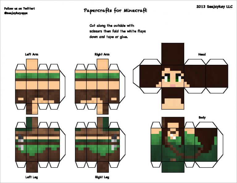 Papercraft Minecraft Skins Minecraft Papercraft Bendable Skins Printable Papercrafts