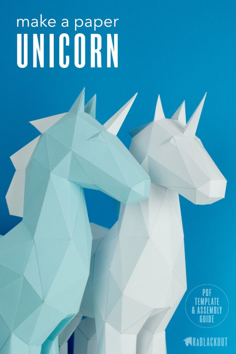 Papercraft Model Papercraft Unicorn Template Diy Unicorn Papercraft Low Poly Printable