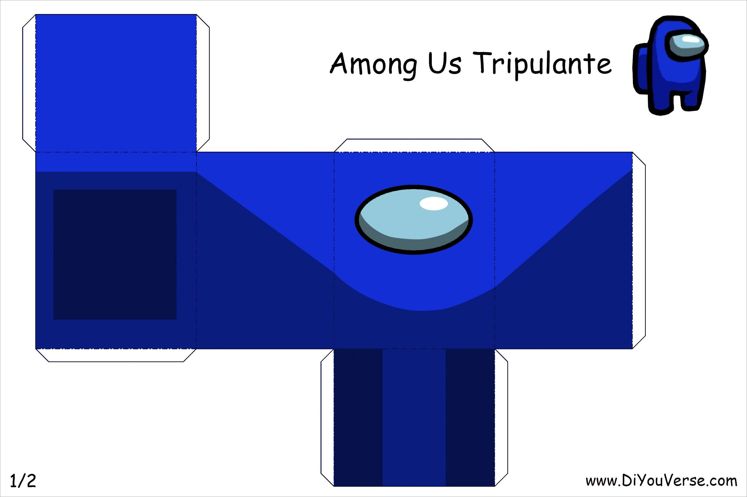 Among Us Papercraft Among Us Tripulante Azul 1 Papercraft Printable Papercrafts Printable