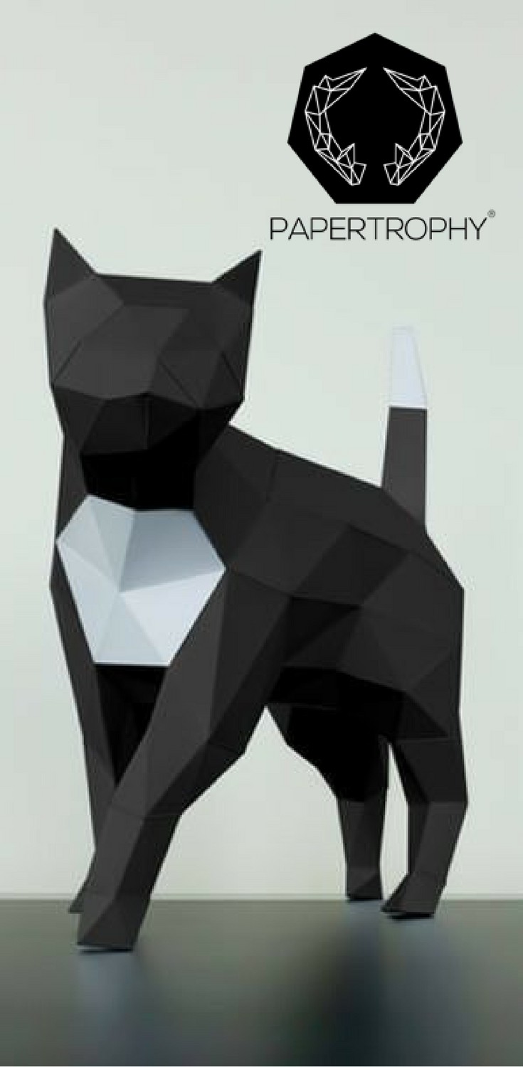 Animal Papercraft Cat Black & White Papercraft Pinterest