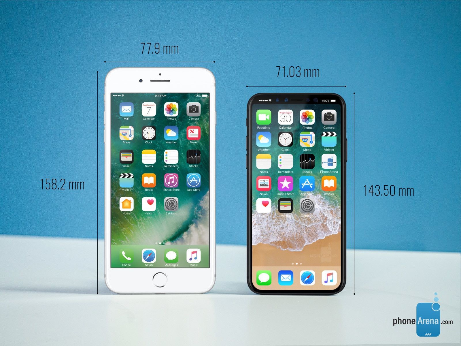 Apple Papercraft Apple iPhone 7 Plus Vs Apple iPhone 8 Size Parison 1 600