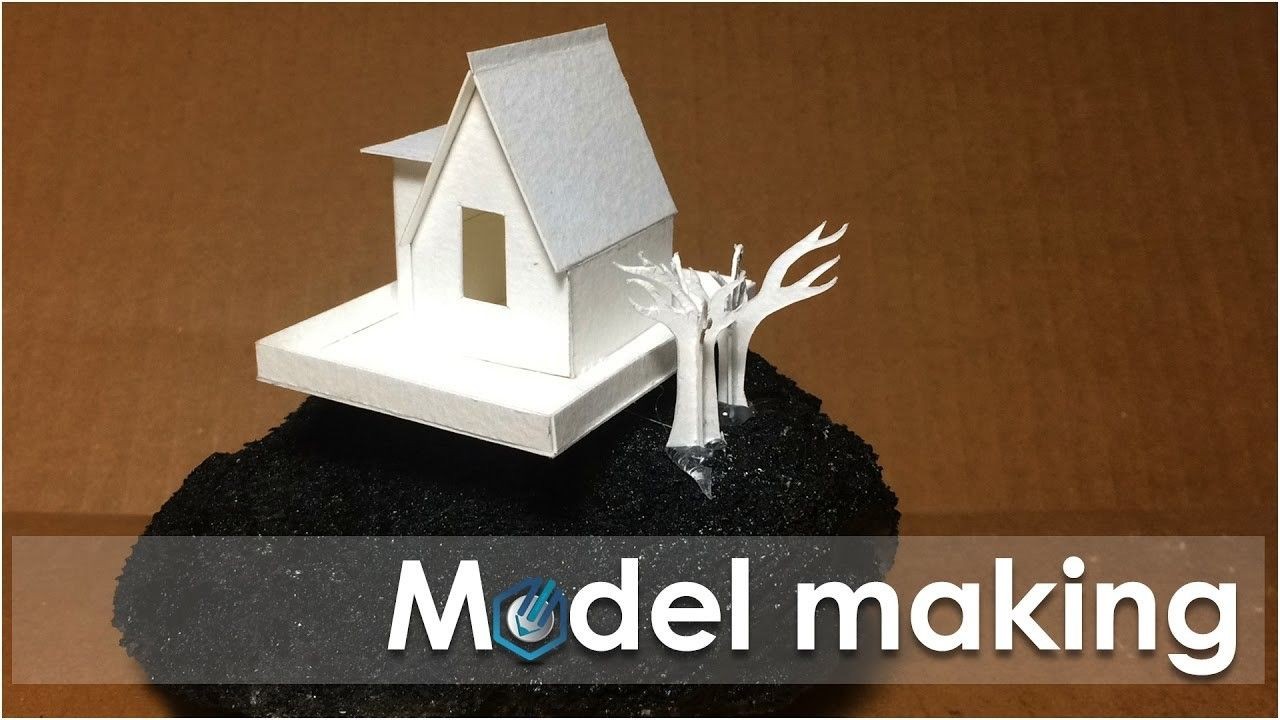 Architecture Papercraft Model Making Of Building Using Watercolor Paper