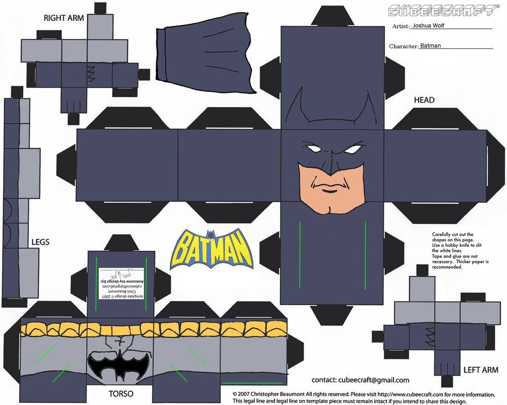 Printable Batman Papercraft - Printable Papercrafts - Printable Papercrafts