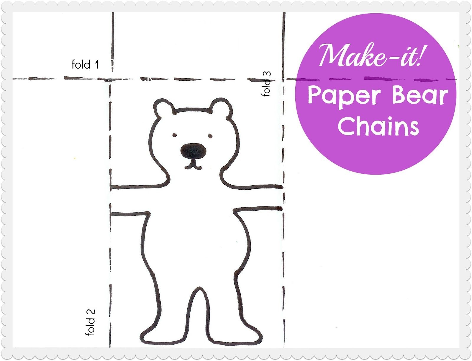 Bear Papercraft Classic Paper Doll Chains with A Twist Paper Bears Cut them Out