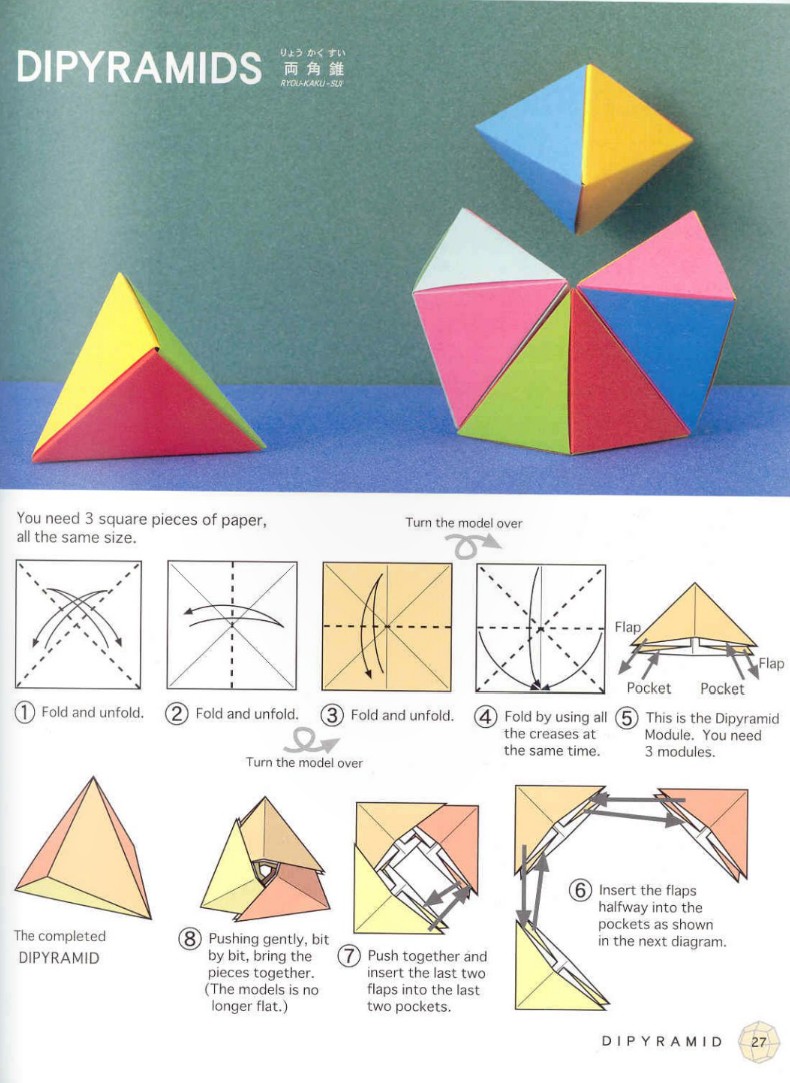 Beginner Papercraft Kawamura M Polyhedron origami for Beginners Pinterest