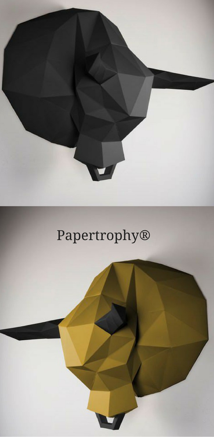 Big Head Papercraft Get Creative On Your Wall Accents with Papertrophy S Animal