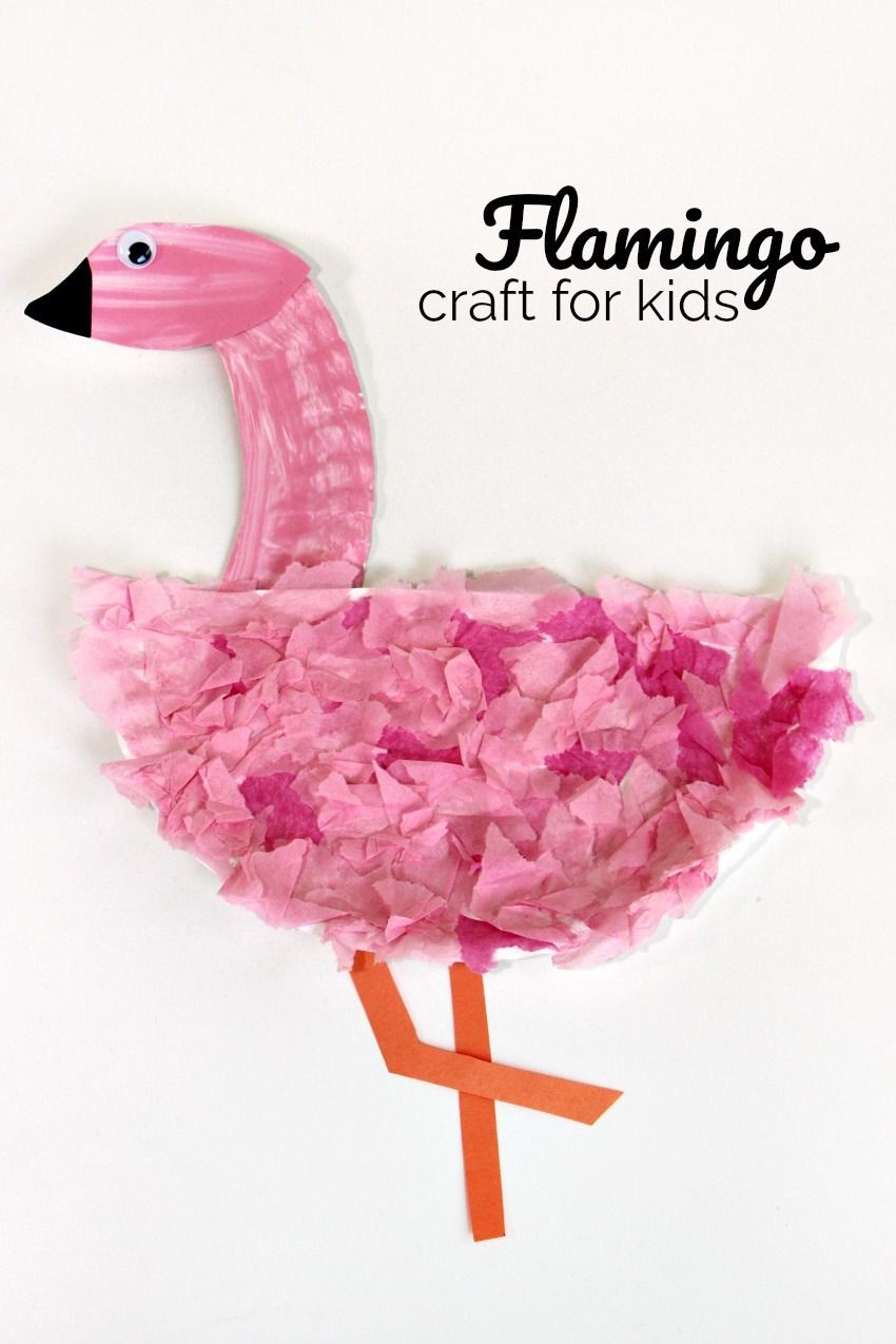 Bird Papercraft Easy Paper Plate Flamingo Craft for Kids