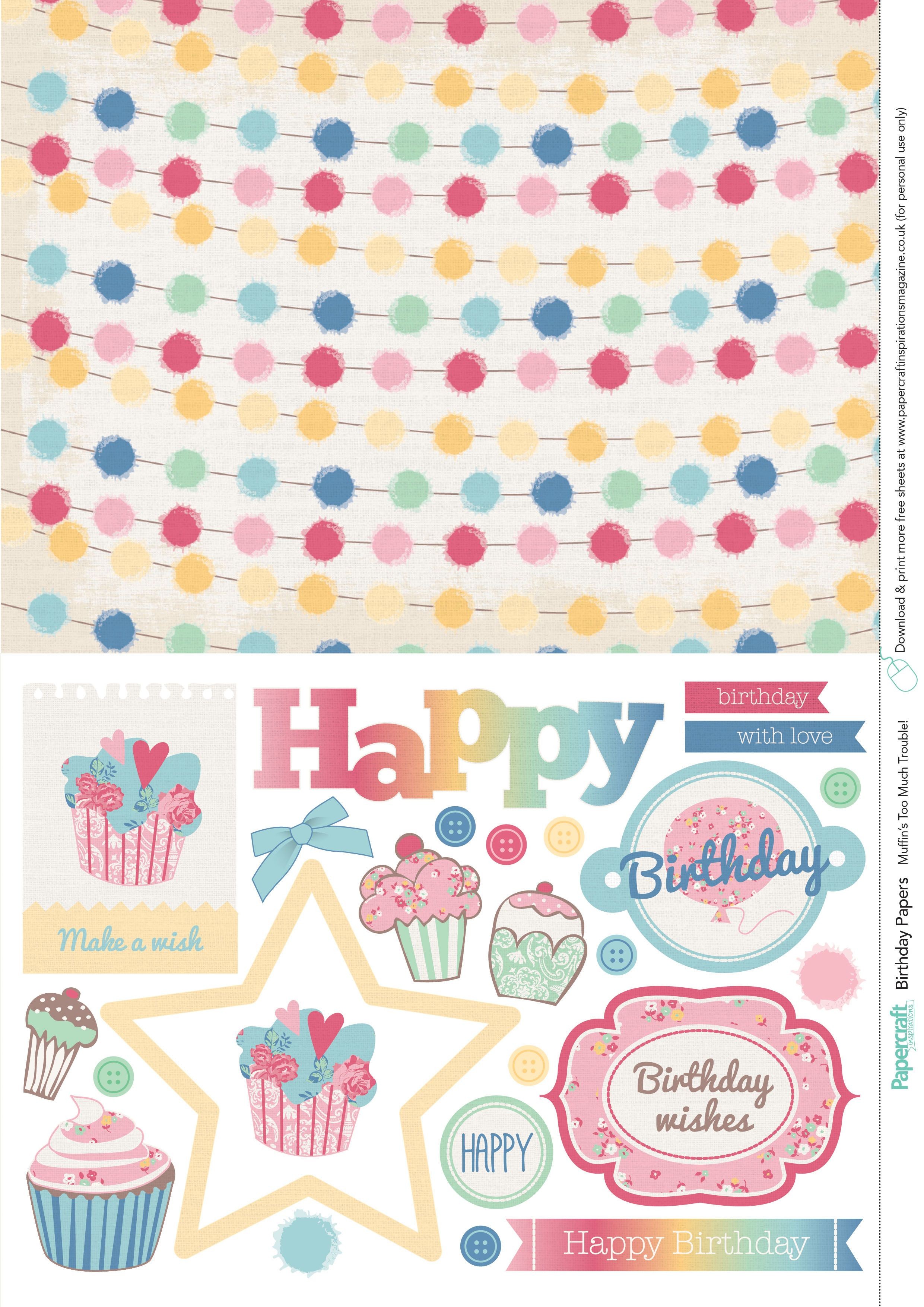 Birthday Papercraft Birthday Free Printable Papers From Papercraft Inspirations 151