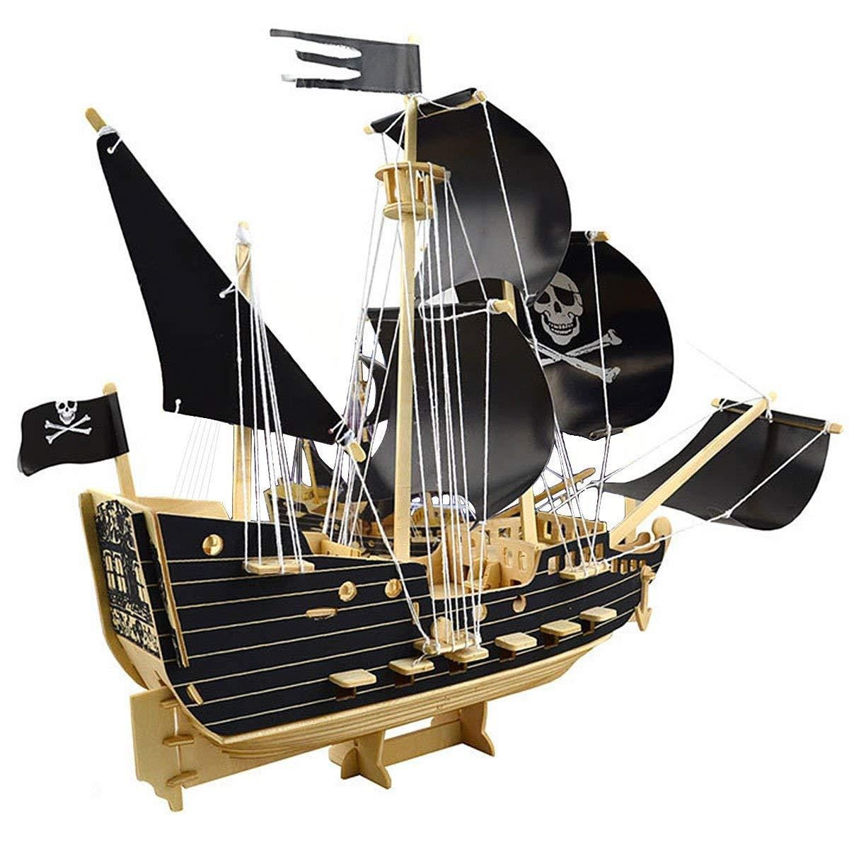Boat Papercraft Pirate Ship Wooden Models 3d Wooden Sailing Ships Models Puzzle