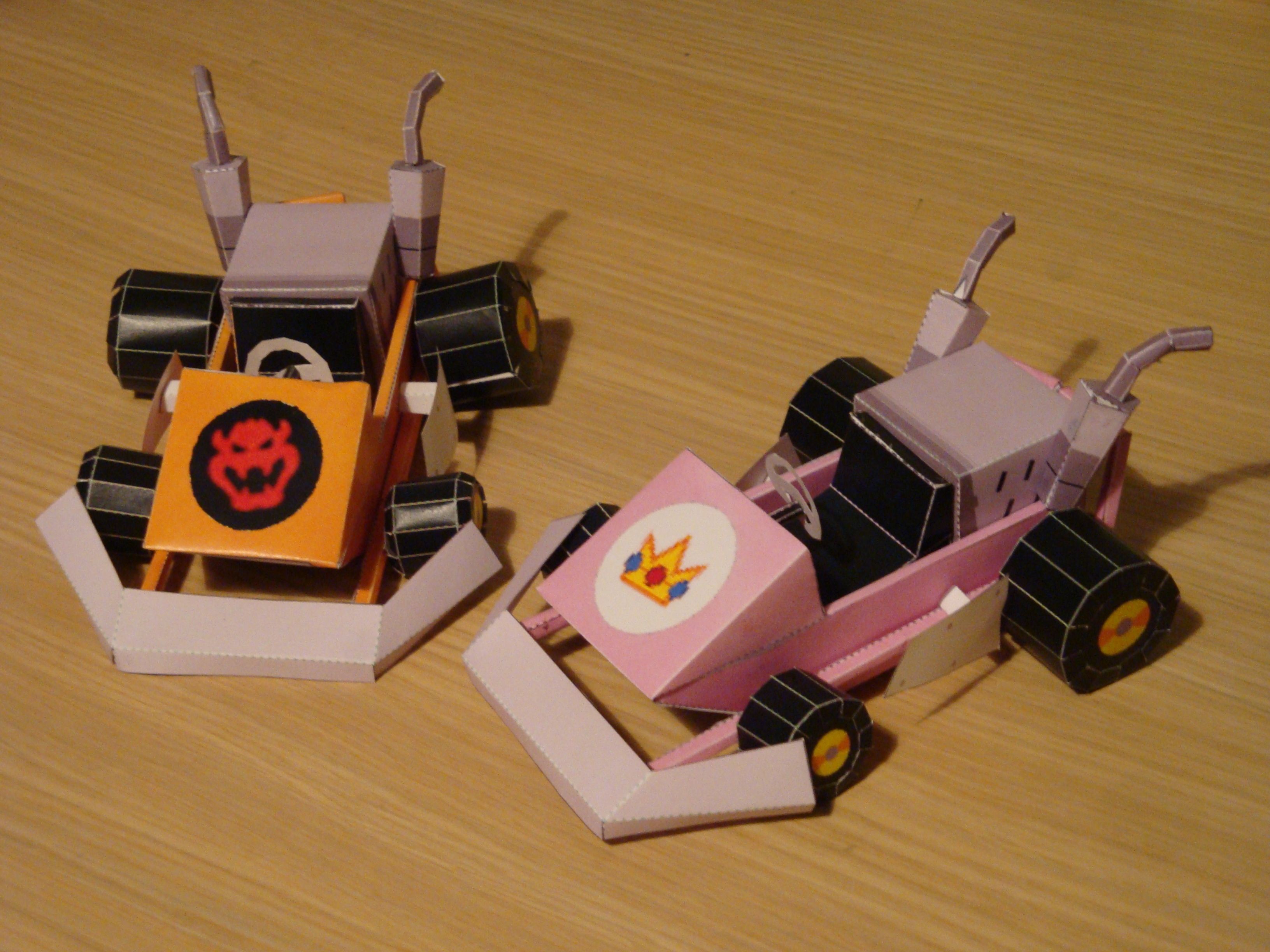 Bowser Papercraft Bowser and Peach Kart