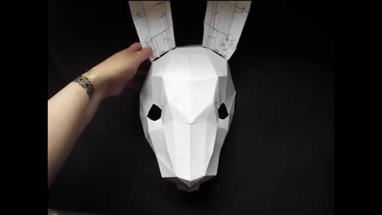 Bunny Papercraft Building A Bunny Rabbit Mask Craft Demo From Polyfacet S Craft