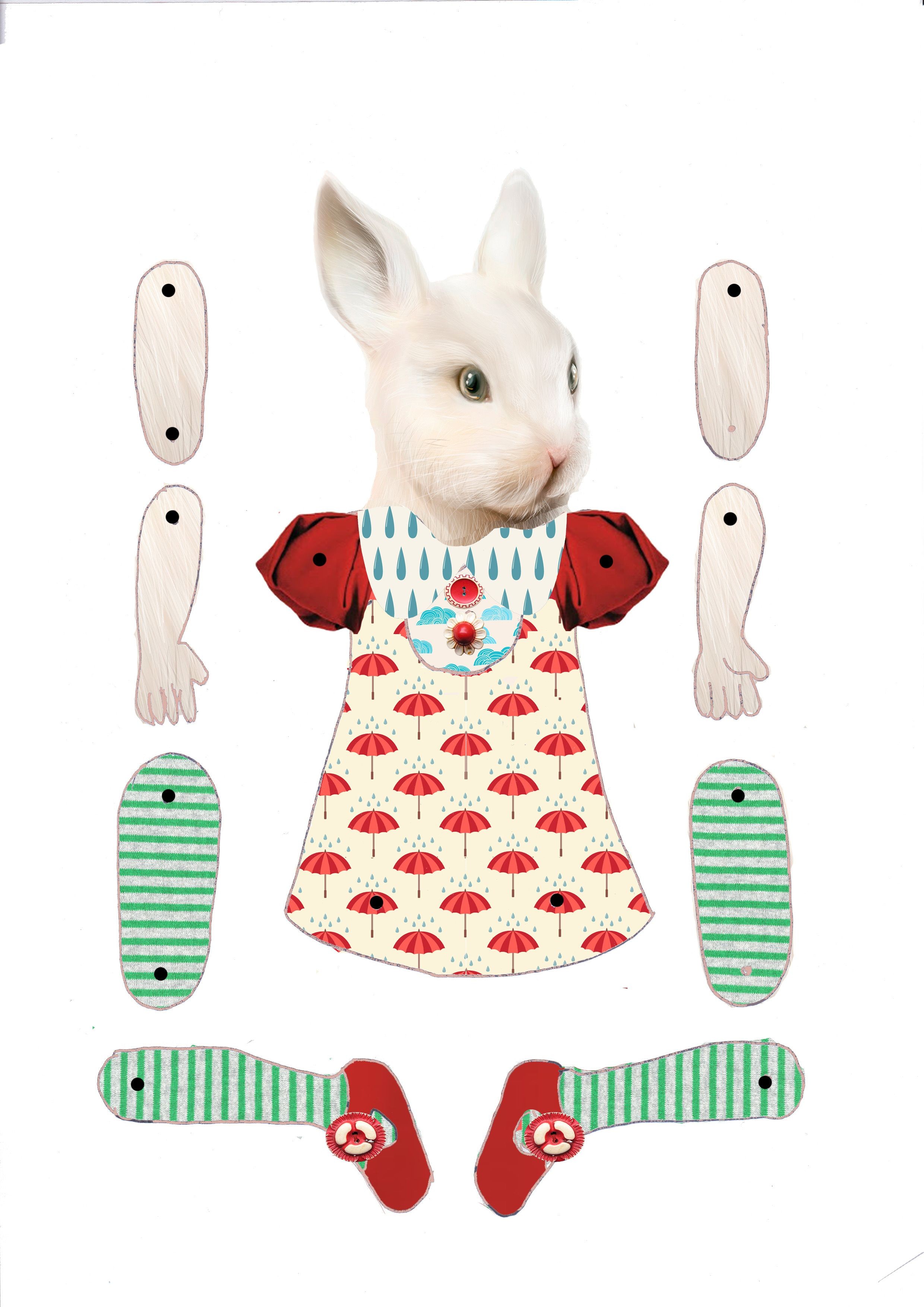 Bunny Papercraft Jointed Paper Doll Bunny … Excellent Things I Like