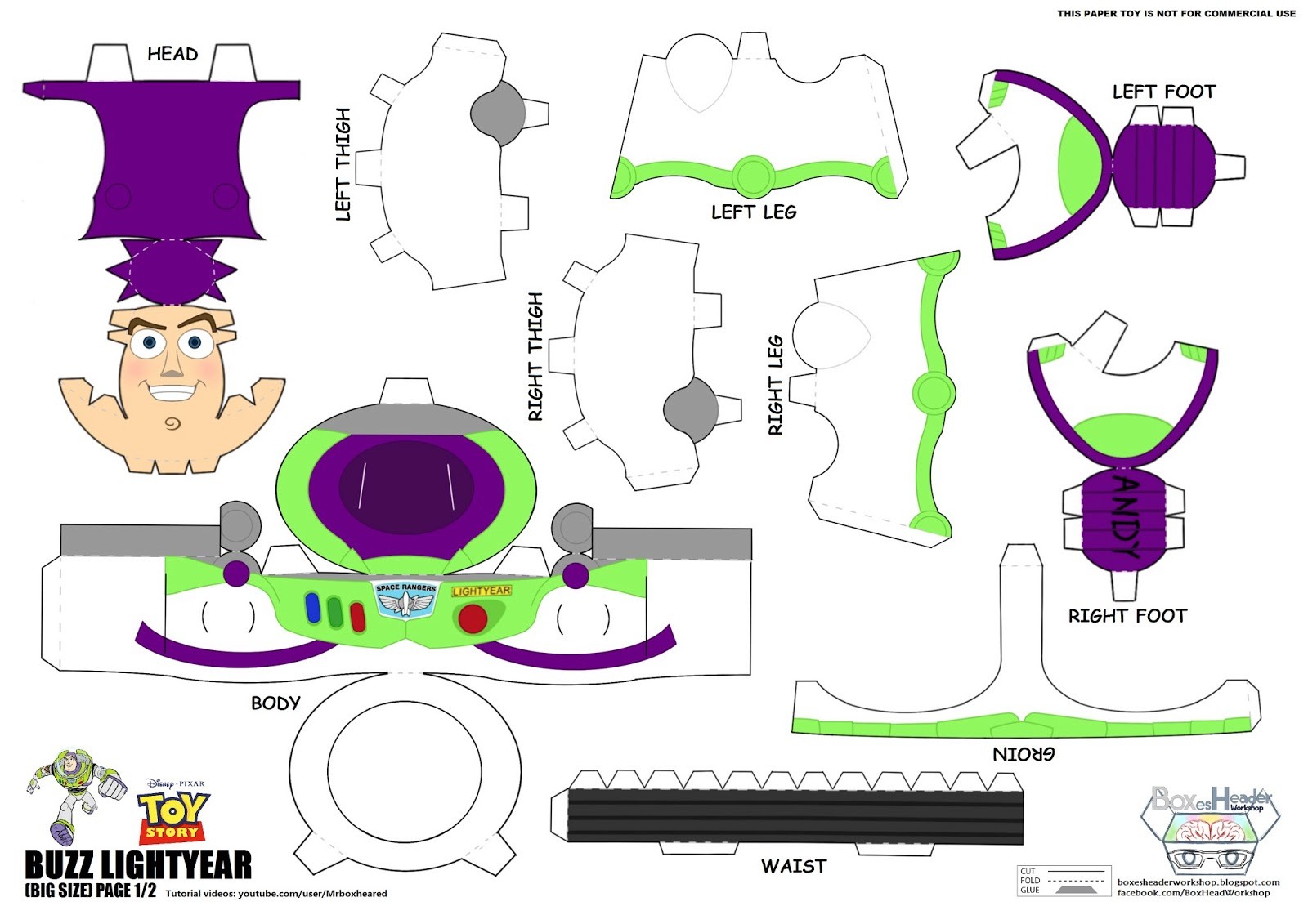Buzz Lightyear Papercraft Buzz Lightyear Template Costumepartyrun