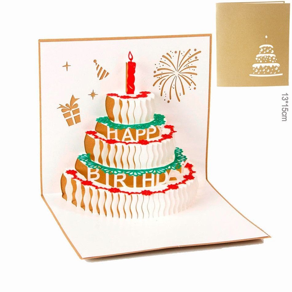 Cake Papercraft Handmade Popup Birthday Cake Card Products Pinterest
