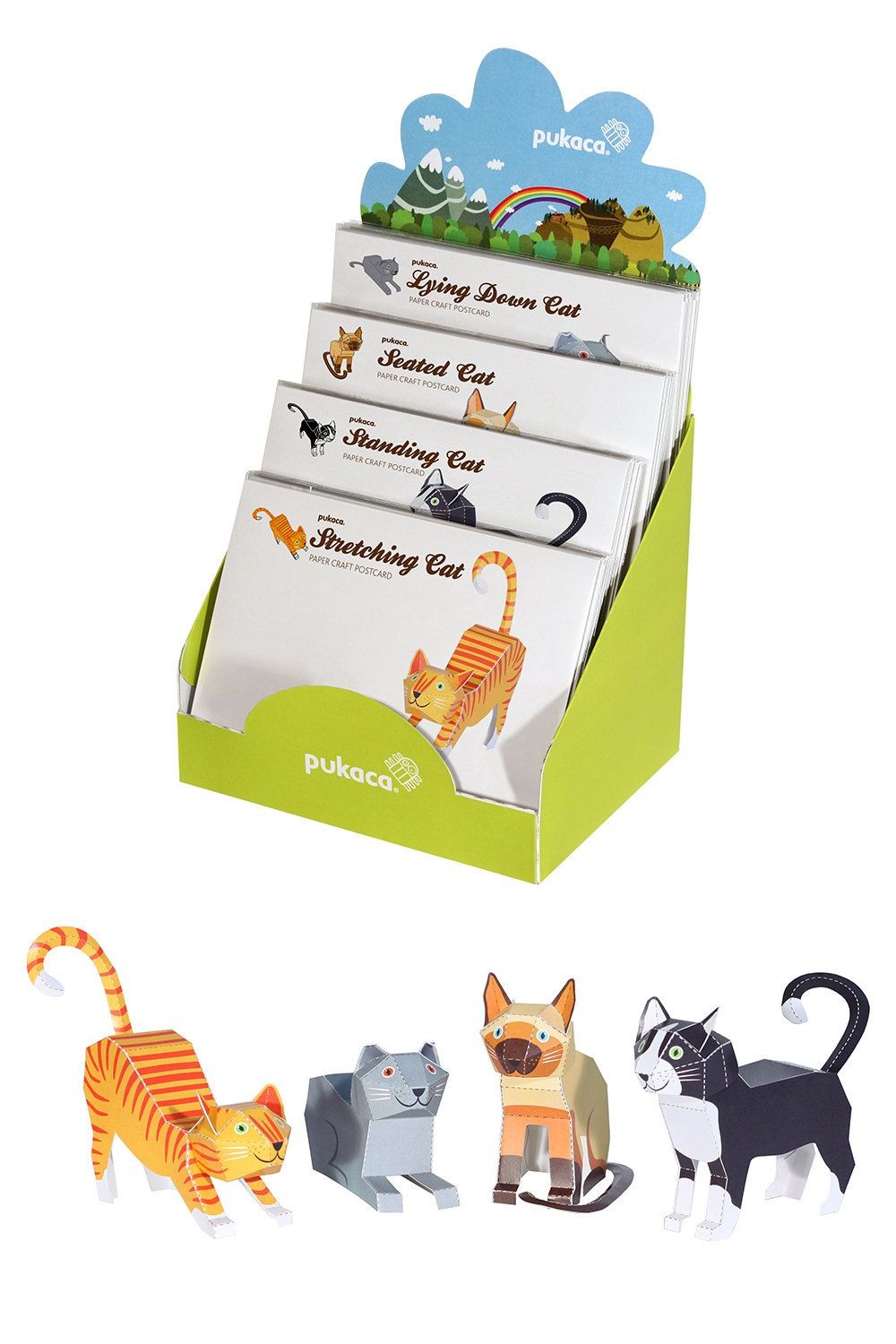 Cat Papercraft Cats Postcards Pack 40 Postcards 3d Paper toys by Pukaca On Etsy