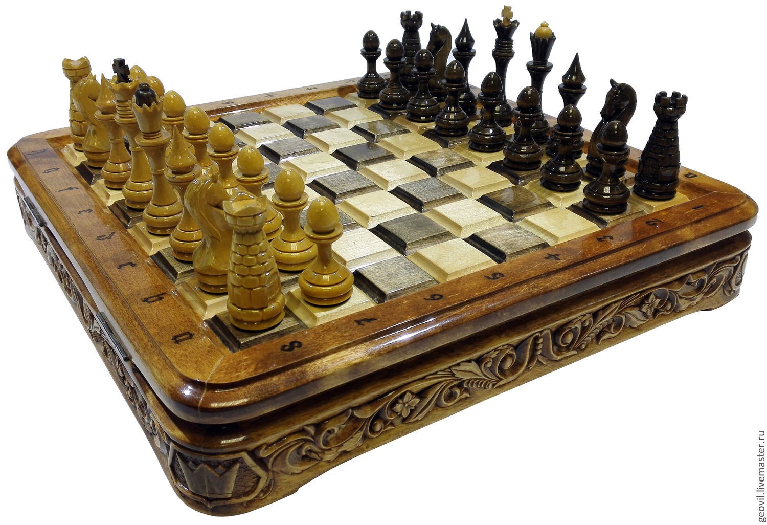 Chess Papercraft Chess Carved original solid Birch 50x50 Cm – Shop Online On