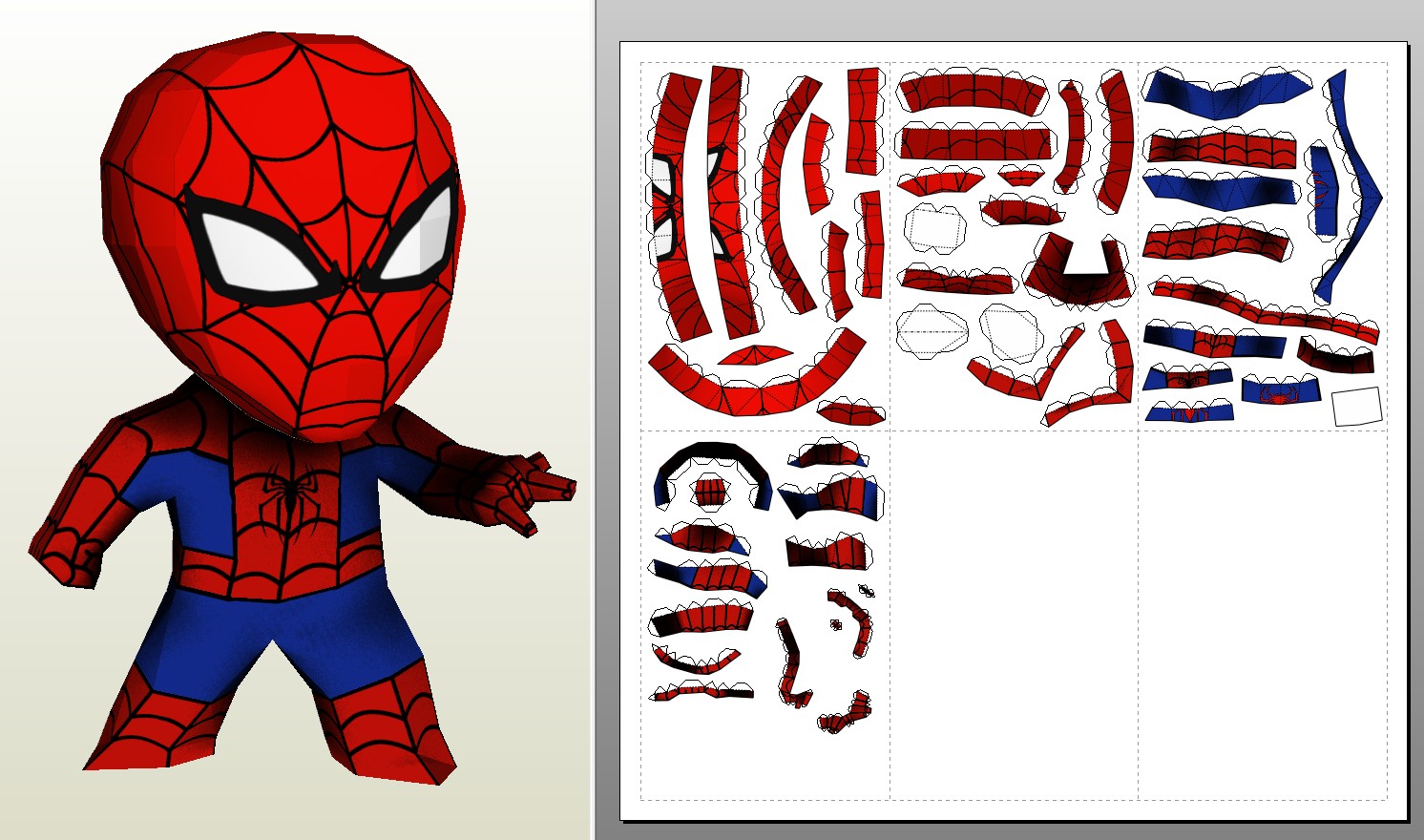Chibi Papercraft Paperwar Spiderman 20cm Version Lp Super Hero