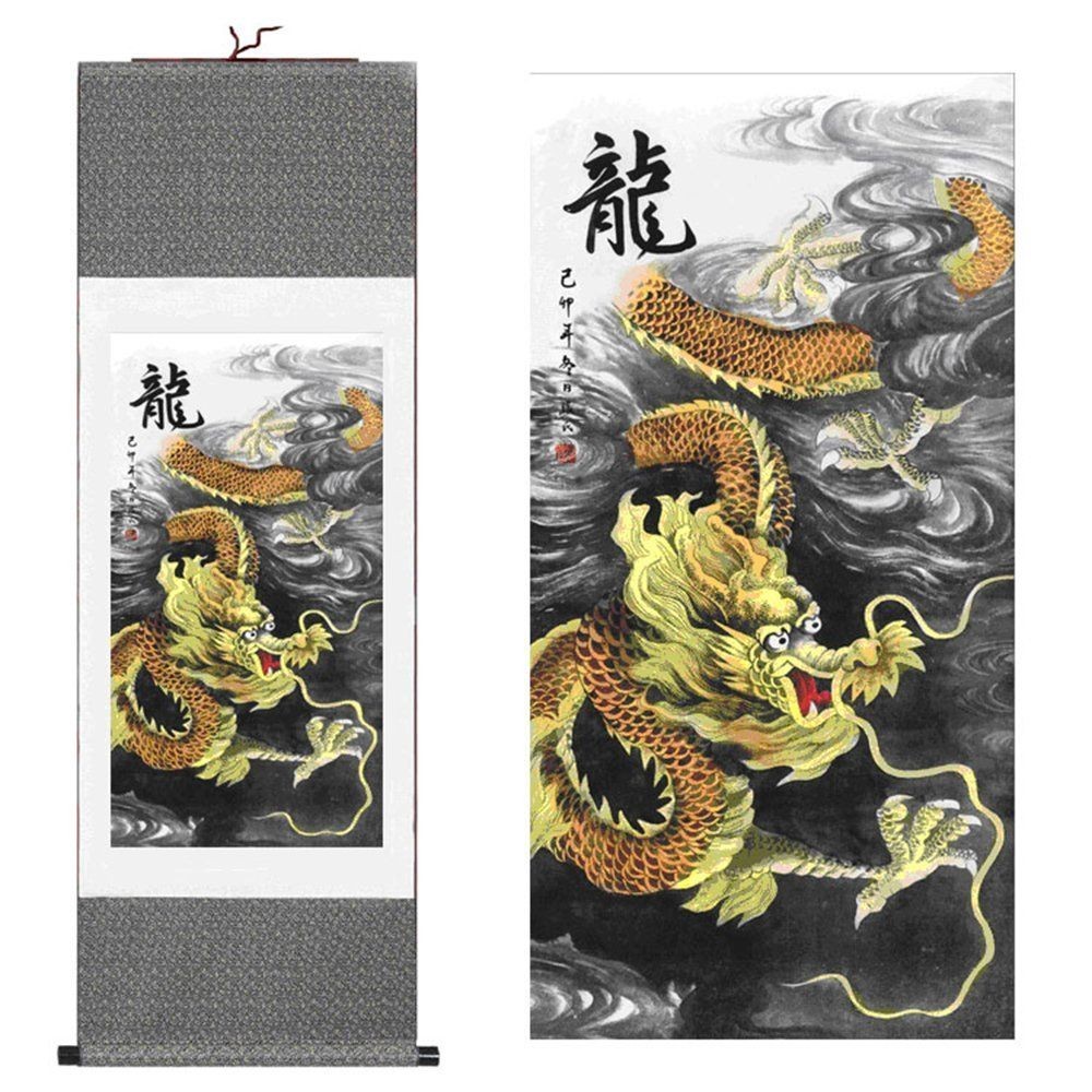 Chinese Dragon Papercraft Scroll Painting Chinese Home Decor Dragon Figure