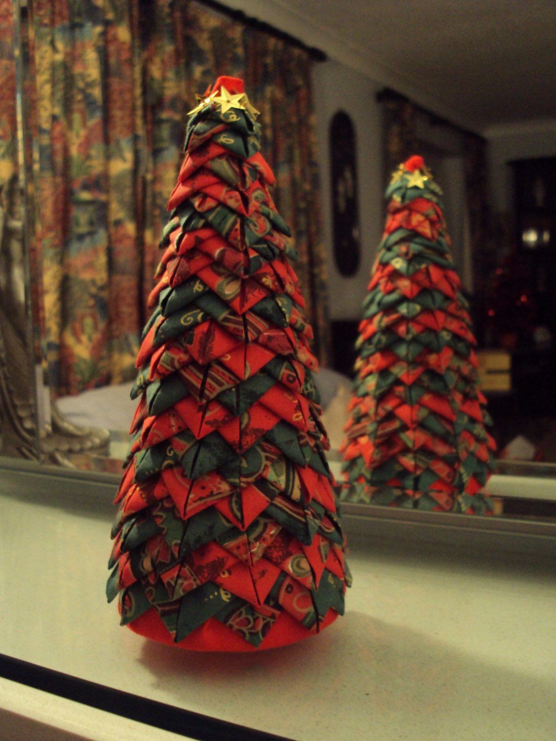 Christmas Tree Papercraft Quilted Style Folded Fabric Christmas Tree if You Can Do the
