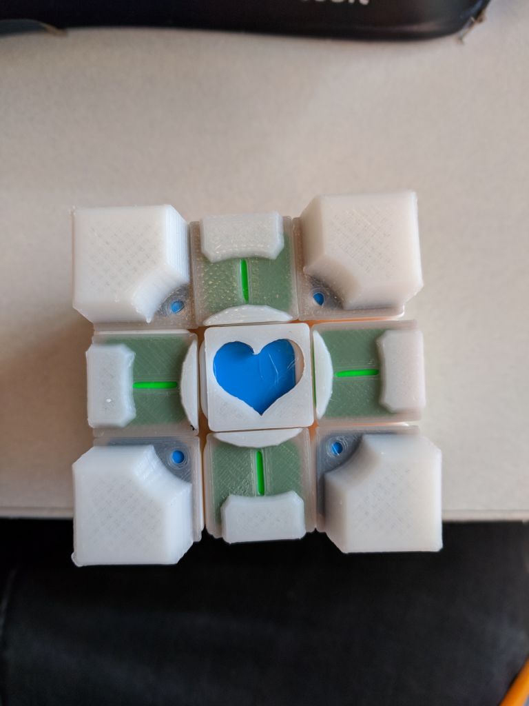 Companion Cube Papercraft Rubik S Panion Cube Stickers Improved By Perchik Thingiverse