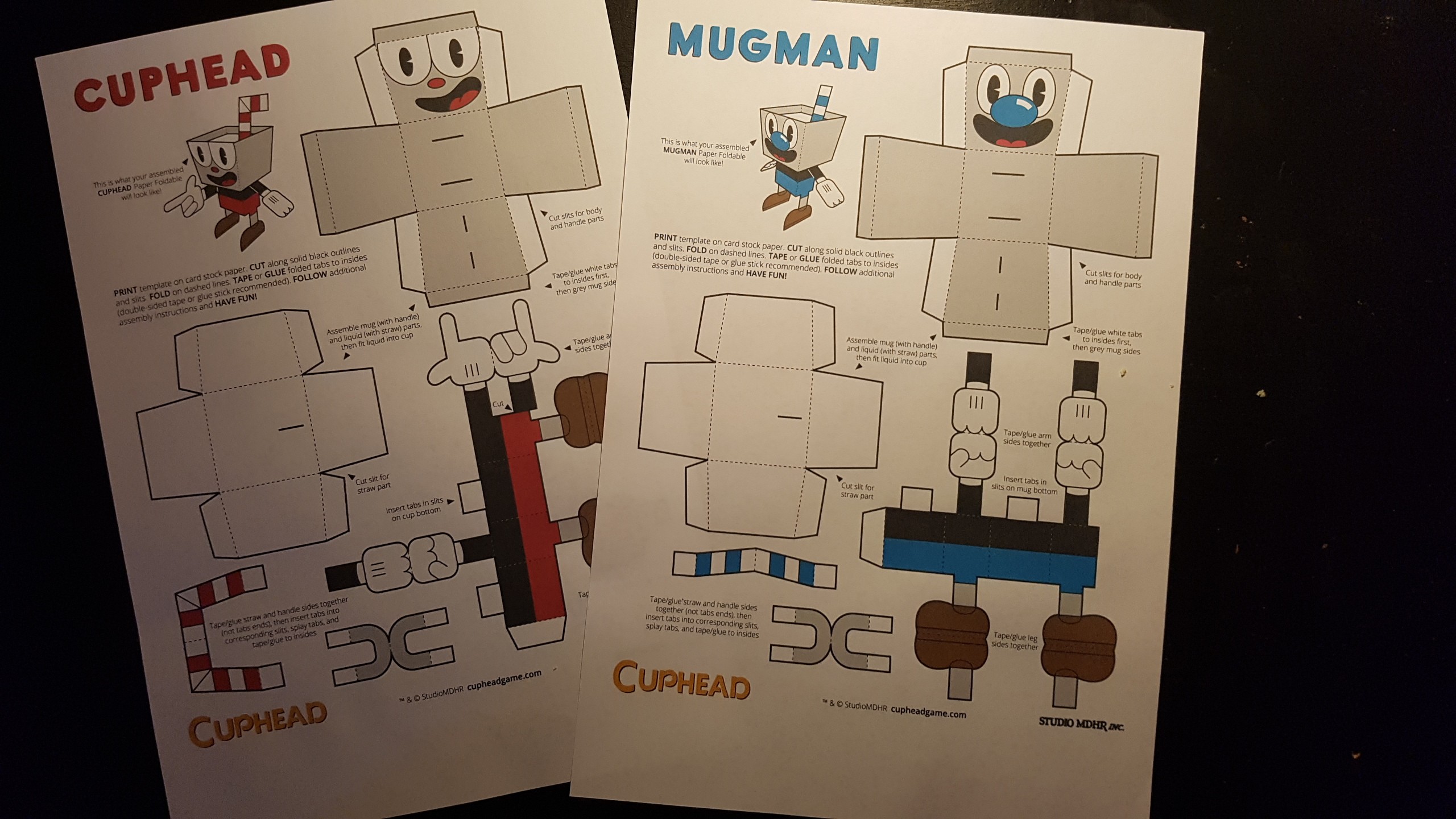 Crafty Devils Papercraft Steam Munity Guide Make Your Cuphead Papercraft