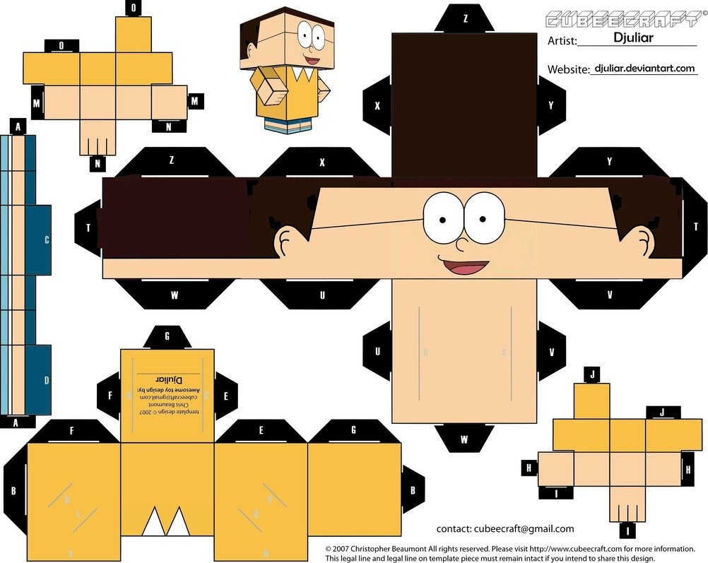 Cubee Papercraft Cubeecraft Nobita by Djuliar by Djuliar On Deviantart