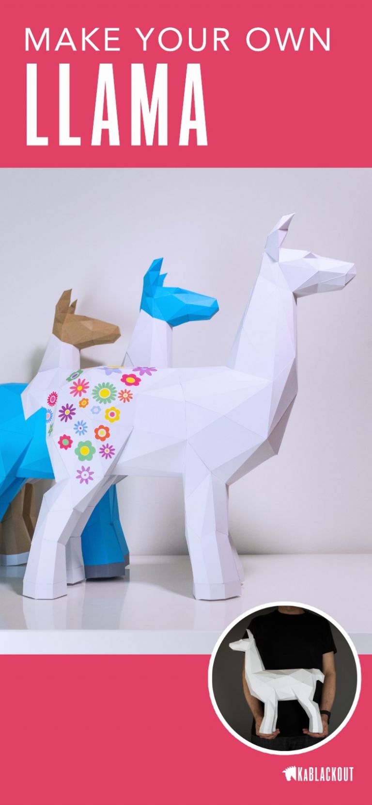 Cute Papercraft Llama Papercraft Low Poly Llama Paper Llama Craft Llama