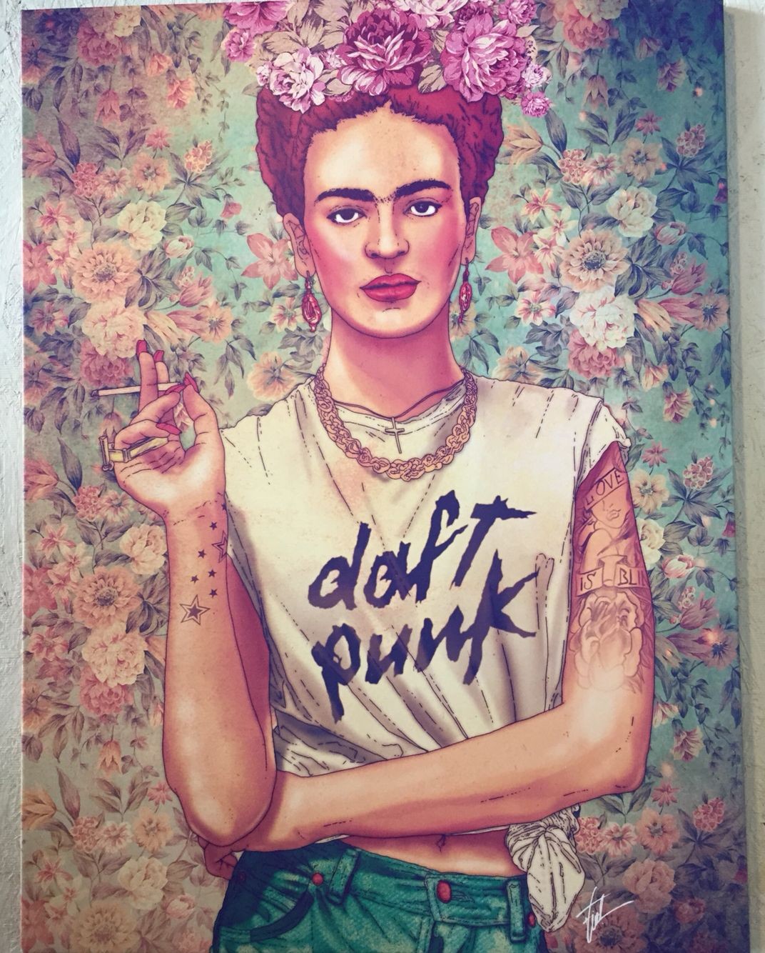 Daft Punk Papercraft Frida Daft Punk Canvas Art Pinterest