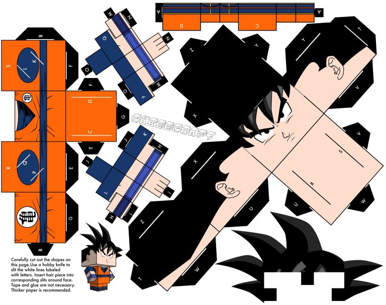 Death Note Papercraft Goku Dragonball Z Version by Cubeecraftviantart On -  Printable Papercrafts - Printable Papercrafts
