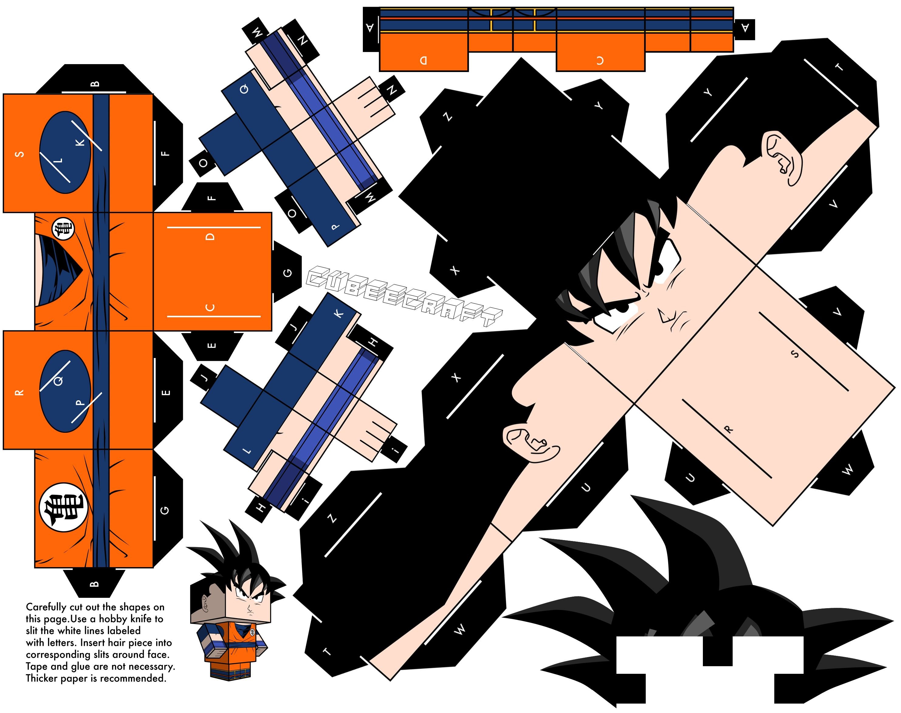 Death Note Papercraft Goku Dragonball Z Version by Cubeecraftviantart On
