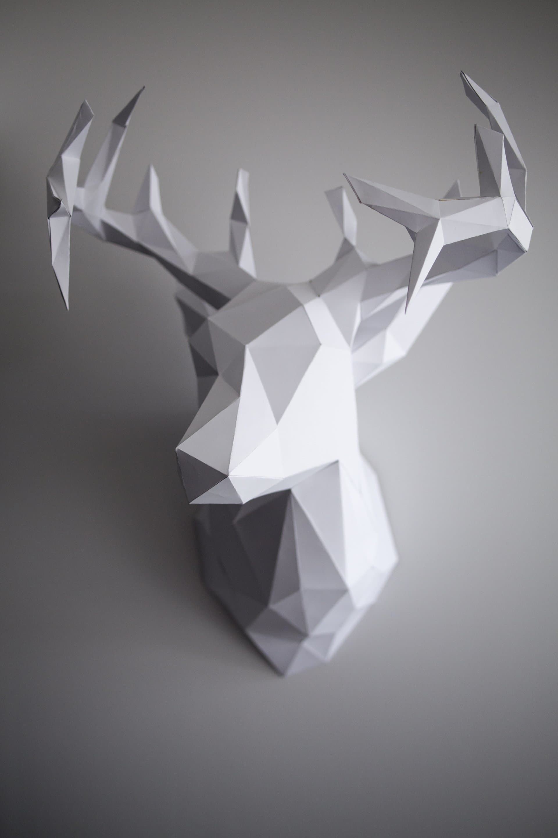 Deer Papercraft Diy 3d Paper Reindeer Head Just In Time for Christmas