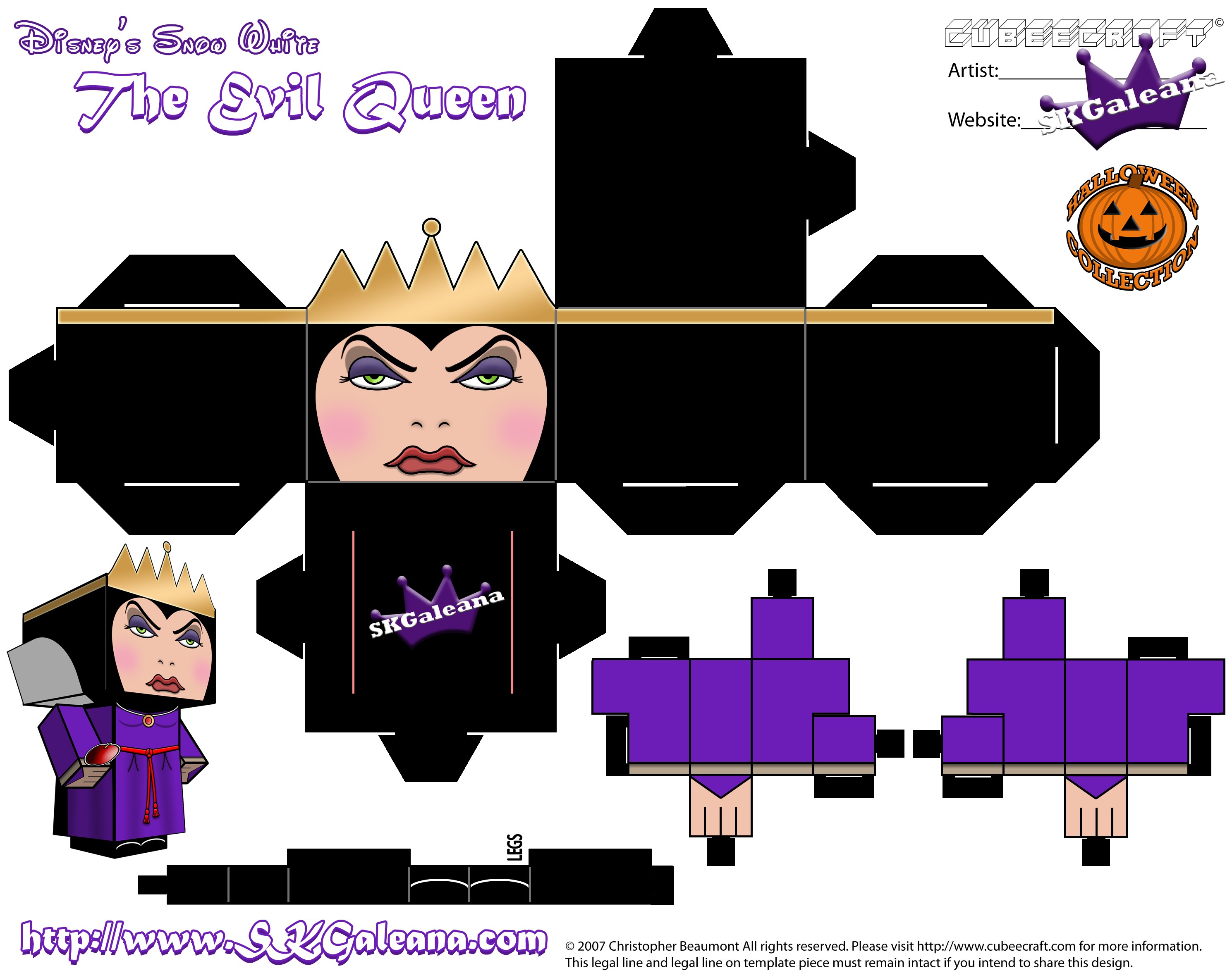 Disney 3d Papercraft Cubeecraft Of the Evil Queen From the Disney Movie Snow White