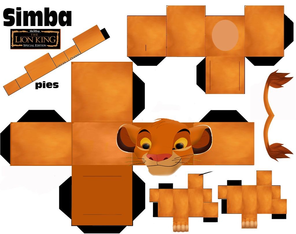 Disney 3d Papercraft Image Detail for Simba origami Lion Instructions