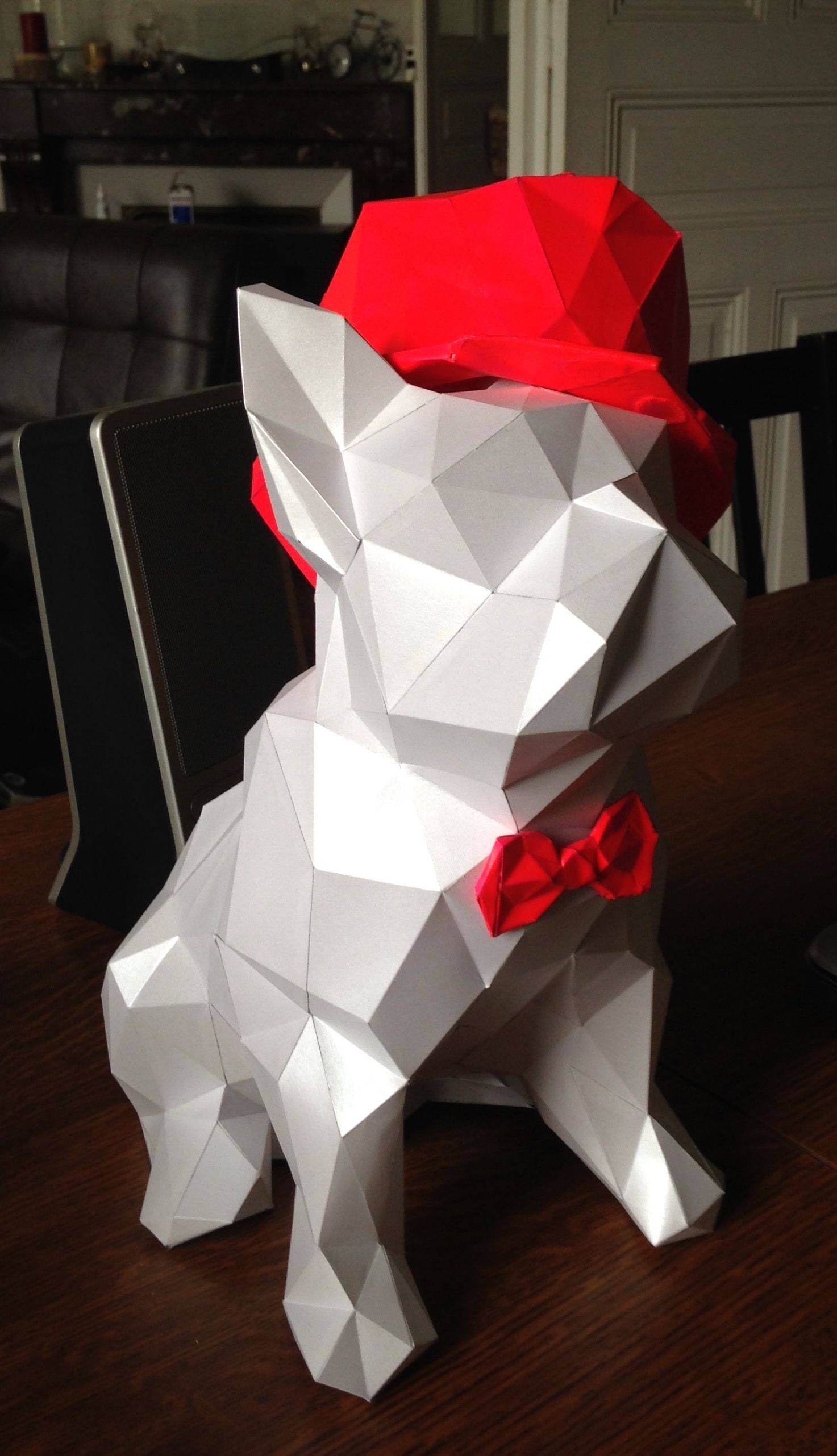 Dog Papercraft Dog Papercraft origami Hat and Bow Tie origami