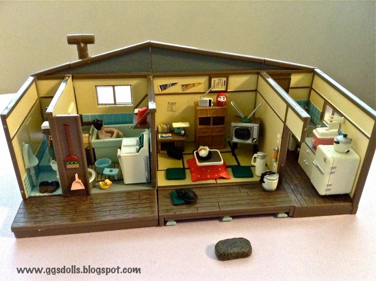 Dollhouse Papercraft Takara Miniature Retro Japanese Style House Easily to Build Plastic