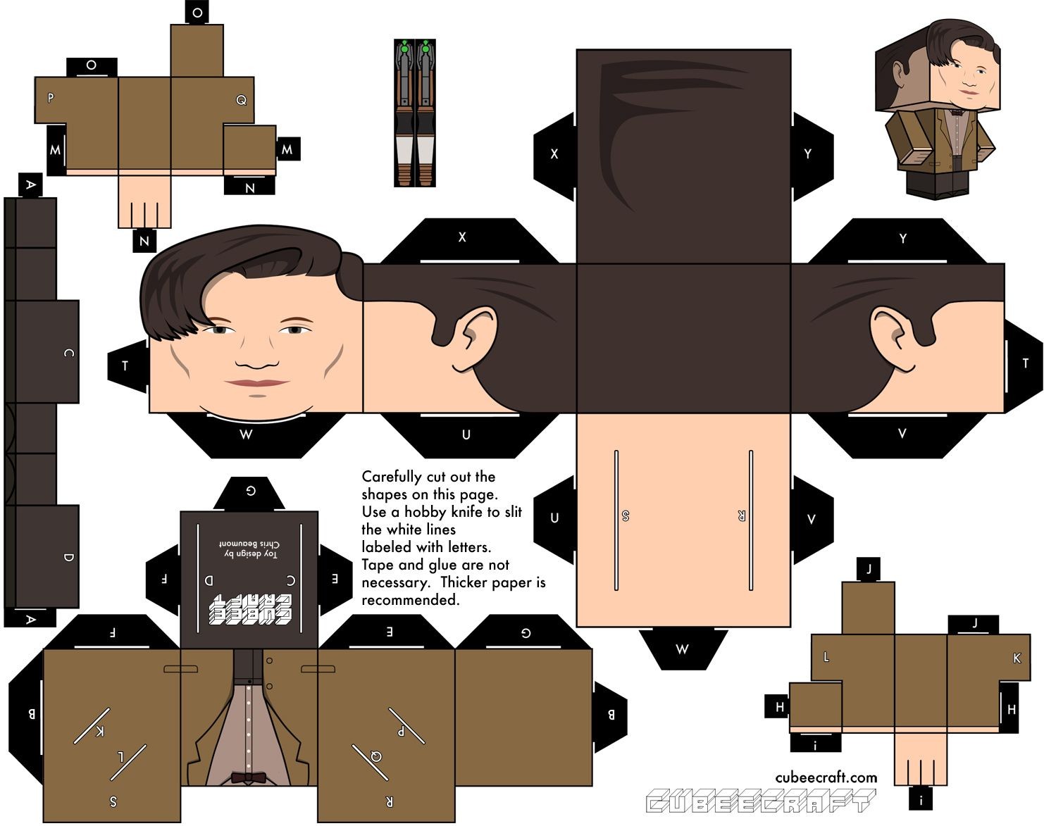 Dr who Papercraft Doctor who 11 Cubeecraft Papercraft