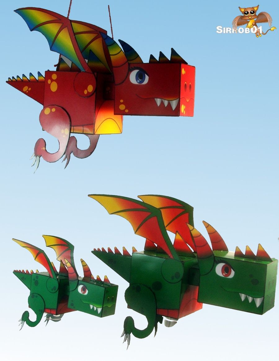 Dragon Papercraft Template