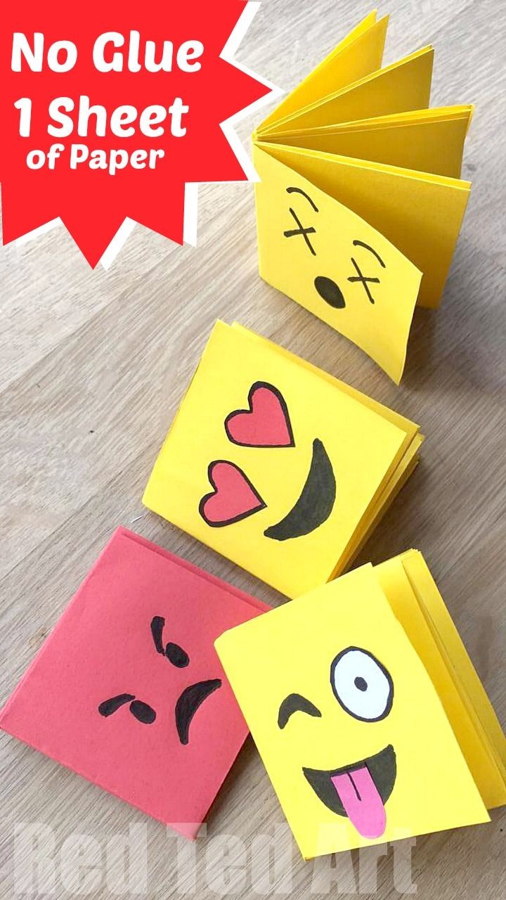 Easy Papercraft Emoji Mini Notebook Diy E Sheet Of Paper In 2018