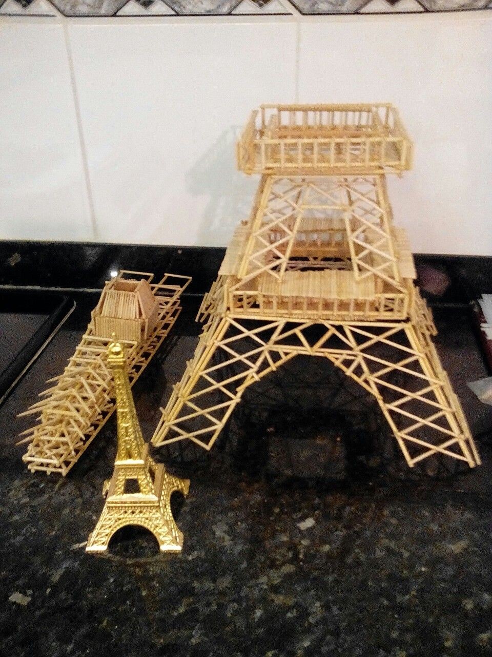 Eiffel tower Papercraft Eiffel tower with toothpicks Best Out Of Waste