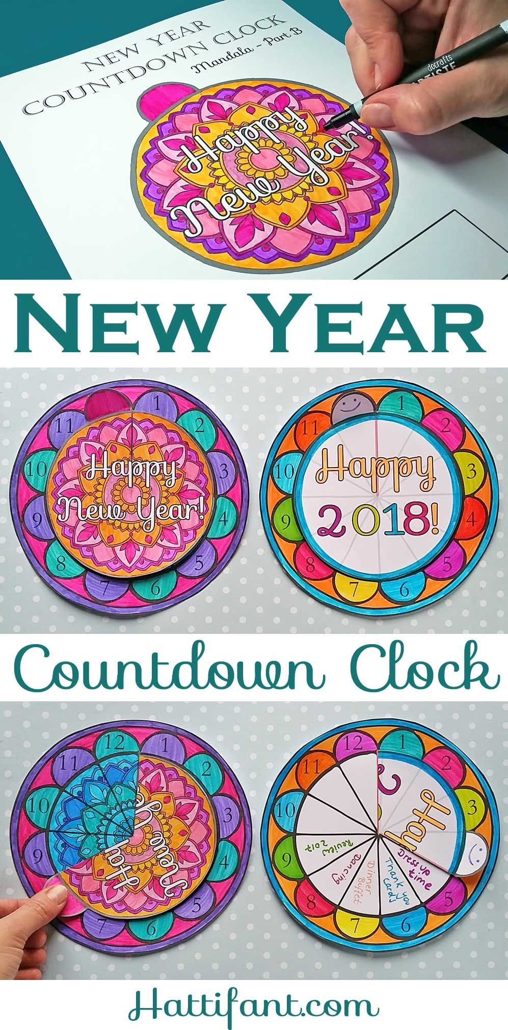 Eve Papercraft Hattifant S New Year Countdown Clock Paper and Coloring Craft