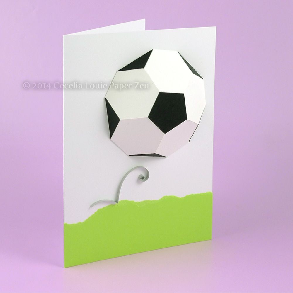 Football Papercraft 3d soccer Ball Birthday Card Paper Crafts Pinterest