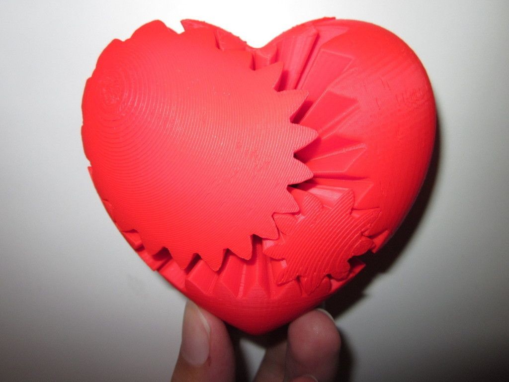 Gear Heart Papercraft Screwless Heart Gears by Emmett 3d Print