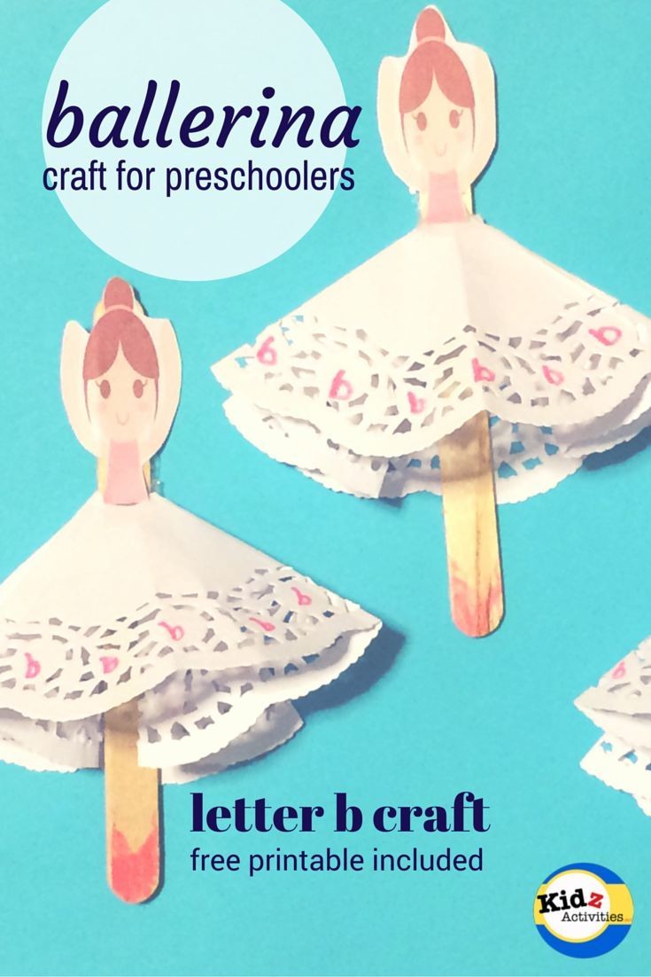 Girl Papercraft Ballerina Craft for Preschoolers Letter B Craft with Free