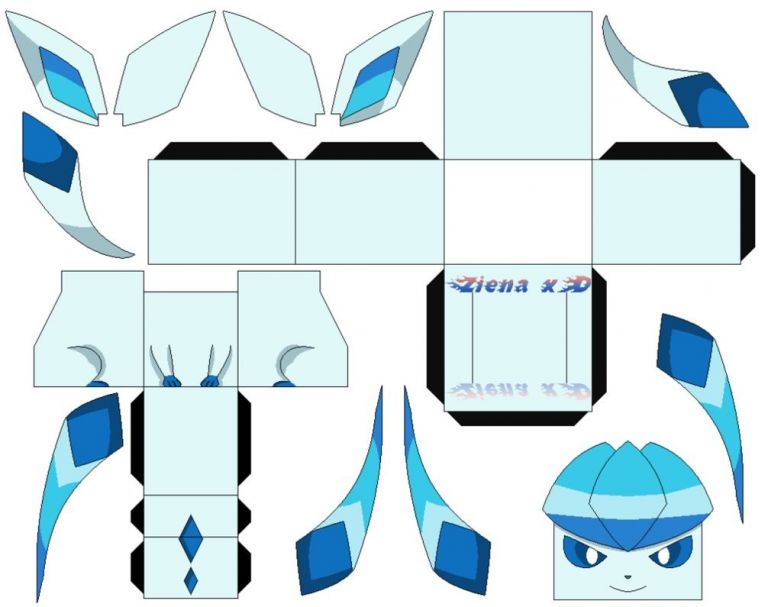 Printable Glaceon Papercraft Printable Papercrafts Printable Papercrafts