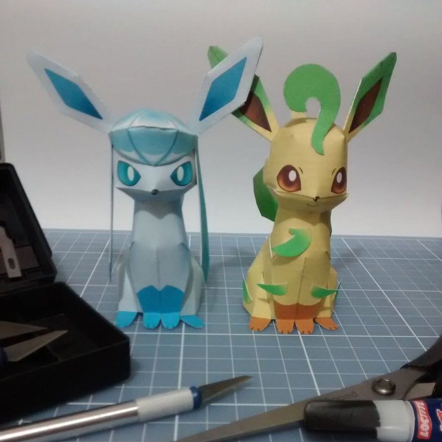 Glaceon Papercraft Pokemon Papercraft Glaceon and Leafeon by Denissensei On Deviantart