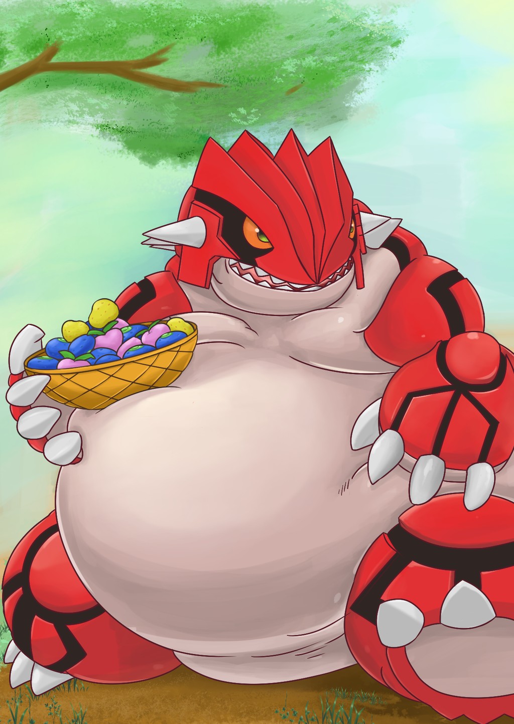 Groudon Papercraft Fat Groudon with Fruit by Pokémon Pinterest