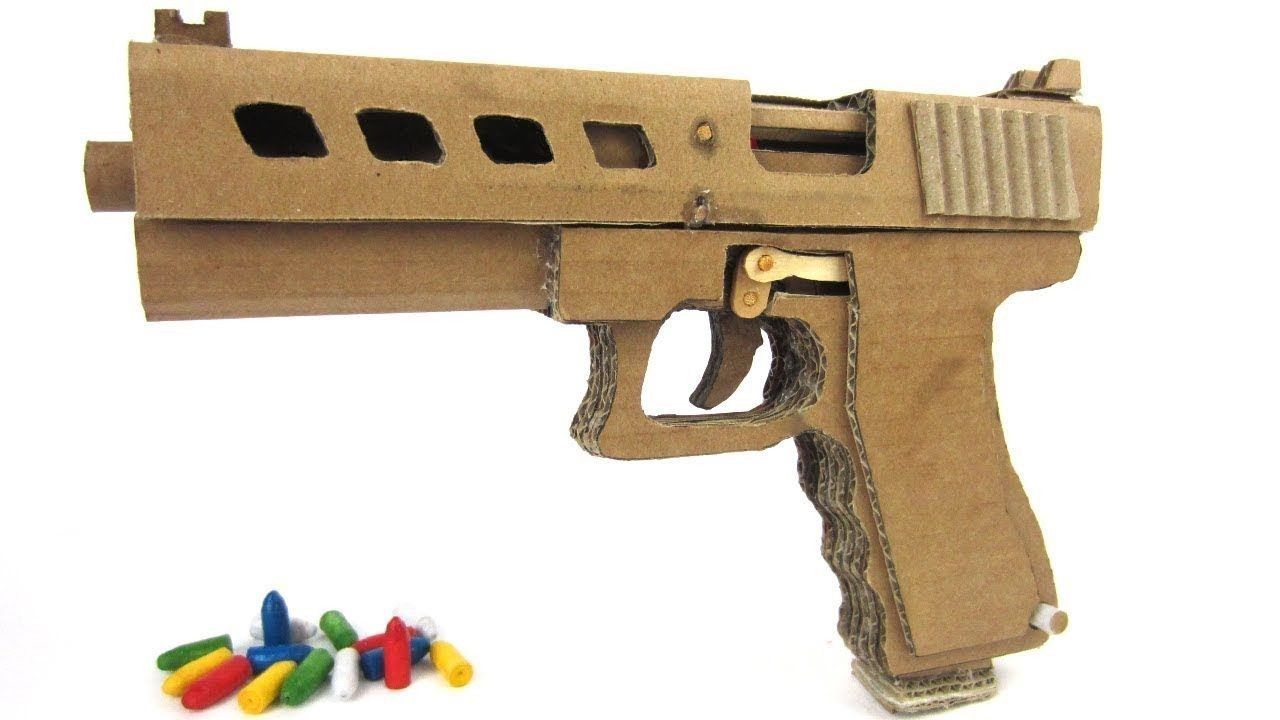 Gun Papercraft How to Make Glock Gun 19 that Shoots Bullets Cardboard Gun with