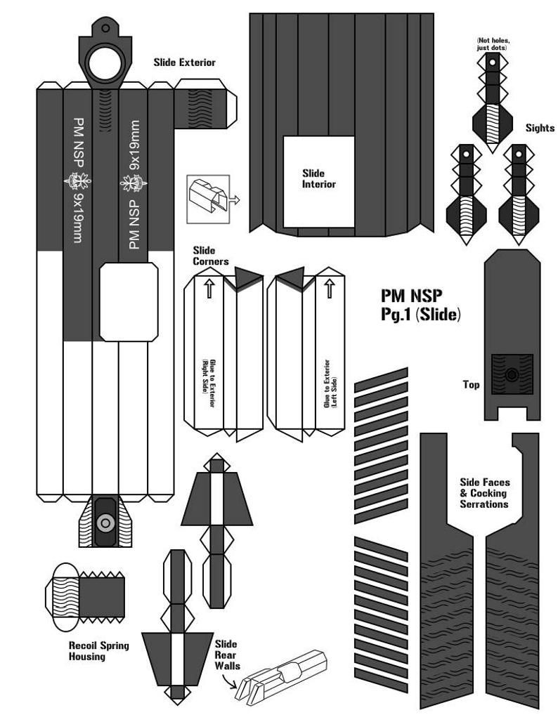 Papercraft Gun Template