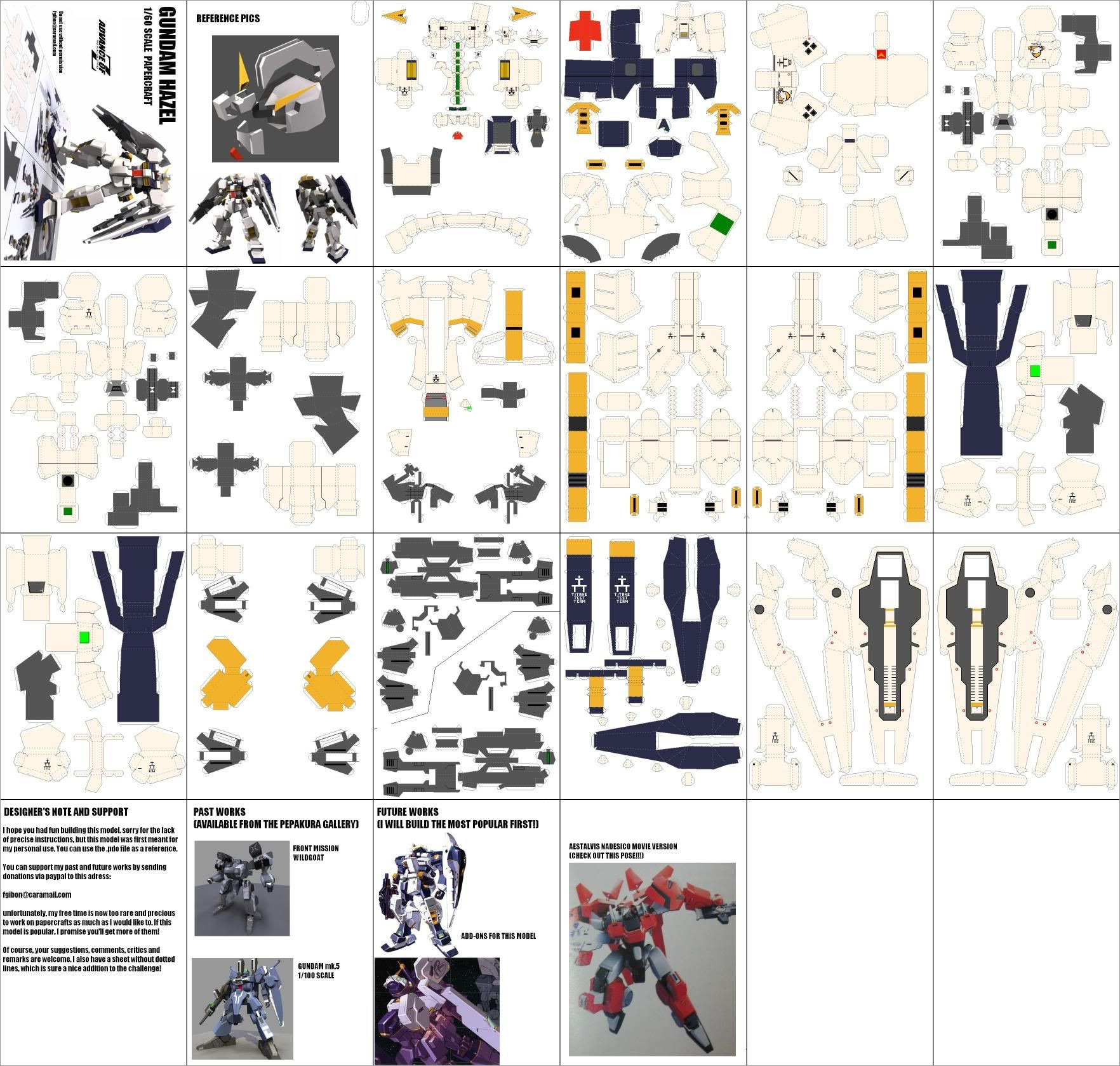 Gundam Papercraft Gundam Hazel Papercraft Download Free