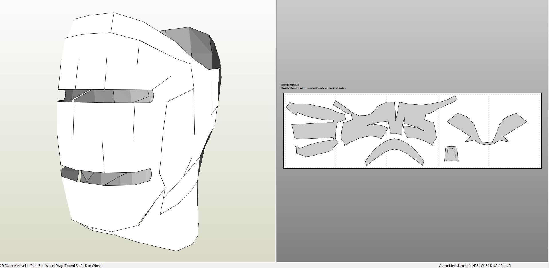 Halo Helmet Papercraft Papercraft Pdo File Template for Iron Man Mark 2 Full Armor Arte